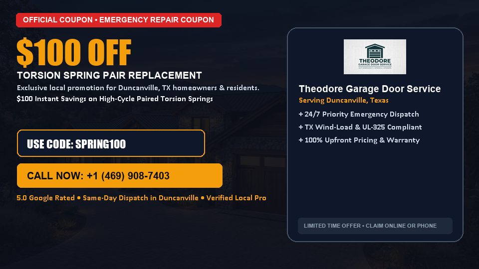Theodore Garage Door Service $100 OFF Dual Torsion Spring Replacement